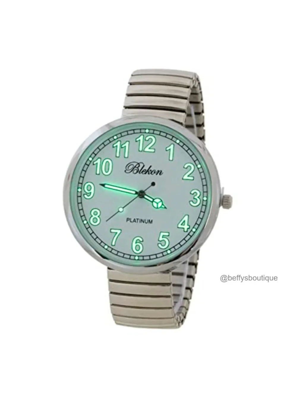 Super Large Face Stretch Band Watch Quartz Movement Luminous Hands